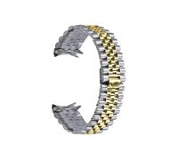 ROUHO Edelstahl Uhr Kette Faltschließe Zubehör Kratzfestes Uhr Armband für Rolex Datejust-Silber Gold 19mm