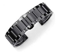 ROUHO Edelstahl Uhr Zubehör Faltschließe Herren Metall Uhr Armband für Montblanc TimeWalker Heritage 1858-Schwarz 2 20mm
