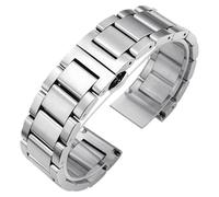 ROUHO Edelstahl Uhr Zubehör Faltschließe Herren Metall Uhr Armband für Montblanc TimeWalker Heritage 1858-Silber 1 18mm