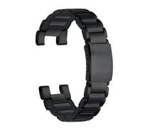 ROUHO Edelstahl Uhrenarmband 26mm Metall Ersatzarmband Integriertes Gliederband Silber Schwarz Massiv für Casio G-Shock B100