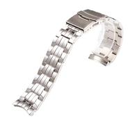 ROUHO Edelstahl Uhrenarmband Metall Ersatzband 22mm Rundanstoß Massive Glieder Armband Silber für Casio Edifice EF-550D-7A - Silbrig
