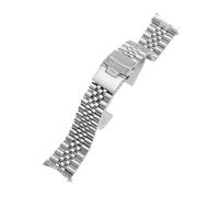 ROUHO Edelstahl Uhrenarmband Metall Ersatzband Gliederarmband 19mm 20mm 21mm 22mm Rundanstoß Design für Seiko SKX007 SKX009-5-Lenker 22mm