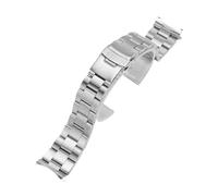 ROUHO Edelstahl Uhrenarmband Metall Ersatzband Gliederarmband 19mm 20mm 21mm 22mm Rundanstoß Design für Seiko SKX007 SKX009-3-Link 19mm