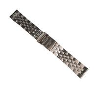ROUHO Edelstahl Uhrenarmband Metall Ersatzband Gliederarmband 20mm 22mm 24mm Gerader Endanstoß für Breitling - Silber + Gold 18mm