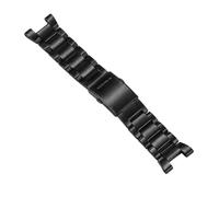 ROUHO Edelstahl Uhrenarmband Metallarmband 26mm Integrierter Anstoß Ersatzband Gebürstete Massive Glieder for Casio G-Steel - Schwarz 26mm