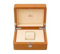 ROUHO Einzel Armbanduhrenetui Eiche Hölzerne Uhren Aufbewahrungsbox Cremefarbenes Kissen Lockable Displayhalter mit Außenset für Omega Seamaster