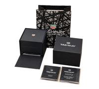 ROUHO Einzeluhrenbox Hölzerne Uhrenetui Schwarz Displayhalter Rotes Kissen Heft Aufbewahrungsset für Tag Heuer Formula 1