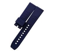ROUHO Flexibles Gummi Uhrenarmband Ersatz Schweißfestes Uhr Band für Breitling Superocean Blackbird-Dunkelblau 20mm