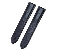 ROUHO Genarbtes Leder Ersatz Uhrenarmband Schwarz Klassisch Wasserdicht Uhrenarmband für Cartier Tank Solo London-16mm