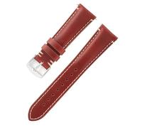 ROUHO Handgefertigt Echtleder Ersatz Uhrenarmband Edelstahlschließe Dress Uhrenarmband für Longines HydroConquest-Rot 18mm