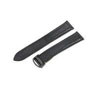 ROUHO Handgefertigt Vollnarbenleder Uhrenarmband Schnellverschluss Ersatz Uhrenarmband für Cartier Tank Solo London-Schwarz Schließe 23mm