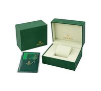 ROUHO Hölzerne Uhren Aufbewahrungsbox Grün Uhrenorganizer Einzeln Halter Cremefarbener Innenraum Strukturierte Außenseite für Rolex Explorer & Explorer II