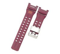 ROUHO Integriertes 28mm Anstoß Uhrenarmband mit Edelstahl Schließe & Haltering, Ersatz Silikon Band für CASIO G-Shock Mudmaster 3rd-Rot