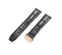 ROUHO Klassisches Echtleder Uhrenarmband Bequemes & Haltbares Ersatz Uhr Band für Maurice Lacroix Pontos PT615 Classiques LC6017-Schwarz + Schwarz Schnalle 22mm