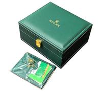 ROUHO Klassisches Einzel Uhren Display Gehäuse Grün PU Leder Gold Schloss Uhren Organizer für Rolex Land-Dweller