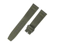 ROUHO Langlebiges Canvas & Leder Uhrenarmband, Ersatz Stoff Armband für IWC Portofino Pilot Portuguese-Grün 20mm