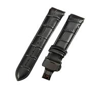 ROUHO Leder Uhrband Zubehör Langlebig Metallschließe Uhrenarmband für Tissot Couturier T035-Schwarz + Schwarz Schnalle 23mm