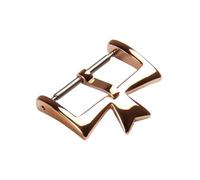 ROUHO Lederarmband Ersatz Schmetterlingsbuckle Edelstahl Stiftverschluss Uhrenzubehör für VACHERON Constantin - Roségold A 16mm
