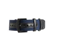 ROUHO Nylon & Leder Hybrid Uhrenarmband Bequemes Haltbares Stoff Ersatz Uhr Band für Hamilton Khaki Field Khaki Aviation-Blau + Schwarz 20mm