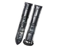 ROUHO Premium Echtleder Uhrenarmband Haltbare Faltschließe Uhr Band für Omega Seamaster Diver 300M Aqua Terra Prestige-Schwarz + Schwarz Schnalle 22mm