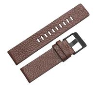 ROUHO Premium Echtleder Uhrenarmband, Klassisches Präzises Uhrenband für Diesel DZ4323 7312 7314 1657 4318-Braun 27mm