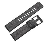 ROUHO Premium Echtleder Uhrenarmband, Klassisches Präzises Uhrenband für Diesel DZ4323 7312 7314 1657 4318-Schwarz 27mm