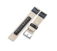 ROUHO Premium Gewebtes Nylon Uhrenarmband Bequemes & Atmungsaktives Ersatz Uhr Band für Jeep Wrangler JP152 JPW646 JPW638-Khaki + Silber Schnalle 22mm
