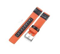 ROUHO Premium Gewebtes Nylon Uhrenarmband Bequemes & Atmungsaktives Ersatz Uhr Band für Jeep Wrangler JP152 JPW646 JPW638-Orange + Silber Schnalle 22mm