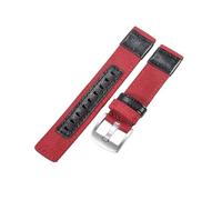 ROUHO Premium Gewebtes Nylon Uhrenarmband Bequemes & Atmungsaktives Ersatz Uhr Band für Jeep Wrangler JP152 JPW646 JPW638-Rot + Silber Schnalle 22mm