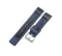 ROUHO Premium Gewebtes Nylon Uhrenarmband Bequemes & Atmungsaktives Ersatz Uhr Band für Jeep Wrangler JP152 JPW646 JPW638-Blau + Silber Schnalle 22mm