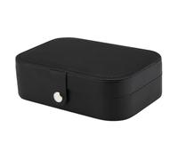 ROUHO Reise Tragbare Leder Schmuck Uhrenaufbewahrungsbox Uhrenbox Organizer-Schwarz