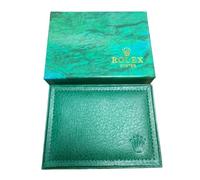ROUHO Reise Uhrenbox Grün Kunstleder Ziernaht Schwammeinsatz Rechteckig Uhrenetui für Rolex Buckley