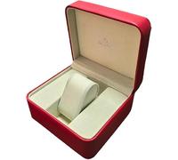 ROUHO Rote Einzel Uhrenbox Robuste Holzstruktur Kunstleder Außen Samtkissen Präsentationsbox für Swiss Watch Box