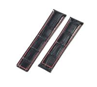 ROUHO Schnellverschluss Echtleder Uhrenarmband Ersatz Edelstahl Doppeldrücker Faltschließe Uhrenarmband für Tag Heuer Carrera Monaco-Schwarz 1 ohne Schließe 22mm