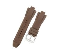 ROUHO Silikon Armband 29mm 13mm Uhrenarmband Edelstahl Schnalle Wasserdicht Gummi Armreif für Michael Kors MK8184 8729 9020 C2