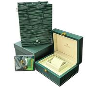 ROUHO Uhren Display Gehäuse Einzel Slot Grünes Kunstleder Uhrenbox Gold Schließe Verschluss für Rolex Daytona