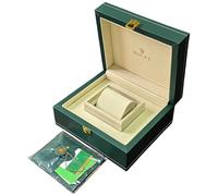 ROUHO Uhren Sammler Aufbewahrung Etui PU Leder Uhrenbox mit Grüner Tasche für Rolex Air-King