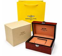 ROUHO Uhrenaufbewahrung Massivholz Uhrenhalter Einzelfach mit Weichem Uhrenkissen und Cremefarbenem Innenfutter für Breitling Classic AVI