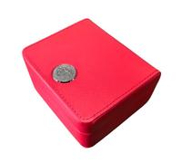 ROUHO Uhrenbox Einzeln PU Leder Beige Samt Holz Display Ständer für Omega Speedmaster Snoopy Limited Edition