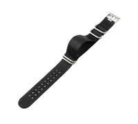 ROUHO Ultra-Haltbares Nylon Uhrenarmband Schnelltrocknendes Verstellbares Ersatz Sport Uhr Band für Luminox 3581 8821 8831 3051-Schwarz + Silber Schließe 23mm