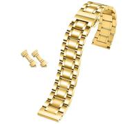 ROUHO Universal Edelstahl Uhr Armband Druckknopfschließe Ersatz Verstellbares Uhrenarmband-Gold 16mm
