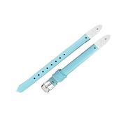 ROUHO Verschraubtes Ersatz-Uhrenarmband, Damen Echtleder Armband für Fossil Virginia ES3861 ES3269 ES3284 ES3282 ES3405 ES3921-Hellblau + Silber Schließe