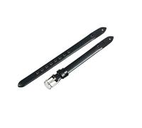 ROUHO Verschraubtes Ersatz-Uhrenarmband, Damen Echtleder Armband für Fossil Virginia ES3861 ES3269 ES3284 ES3282 ES3405 ES3921-Schwarz + Silber Schließe