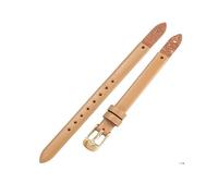 ROUHO Verschraubtes Ersatz-Uhrenarmband, Damen Echtleder Armband für Fossil Virginia ES3861 ES3269 ES3284 ES3282 ES3405 ES3921-Beige + Gold Schließe