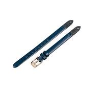 ROUHO Verschraubtes Ersatz-Uhrenarmband, Damen Echtleder Armband für Fossil Virginia ES3861 ES3269 ES3284 ES3282 ES3405 ES3921-Blau + Roségold Schließe