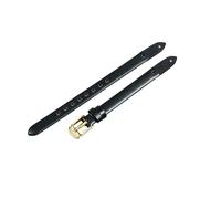 ROUHO Verschraubtes Ersatz-Uhrenarmband, Damen Echtleder Armband für Fossil Virginia ES3861 ES3269 ES3284 ES3282 ES3405 ES3921-Schwarz + Gold Schließe