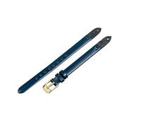 ROUHO Verschraubtes Ersatz-Uhrenarmband, Damen Echtleder Armband für Fossil Virginia ES3861 ES3269 ES3284 ES3282 ES3405 ES3921-Blau + Gold Schließe