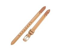 ROUHO Verschraubtes Ersatz-Uhrenarmband, Damen Echtleder Armband für Fossil Virginia ES3861 ES3269 ES3284 ES3282 ES3405 ES3921-Beige + Roségold Schließe