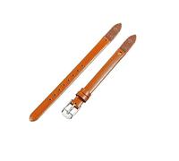 ROUHO Verschraubtes Ersatz-Uhrenarmband, Damen Echtleder Armband für Fossil Virginia ES3861 ES3269 ES3284 ES3282 ES3405 ES3921-Braun + Silber Schließe