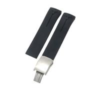 ROUHO Wasserdichtes Silikonarmband 21mm Uhrenband Edelstahl Faltschließe Gummi Armreif Ersatz für Tissot T-Touch T013 T081 T091